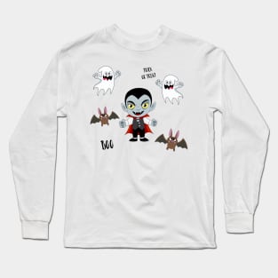 Dracula funny vampire Halloween, Halloween face mask for kids, quarantined Halloween Long Sleeve T-Shirt